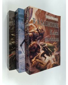 Kirjailijan R. A. Salvatore käytetty kirja Metsästäjän miekat 1-3 : Tuhat örkkiä ; Yksinäinen Drow ; Kaksi miekkaa