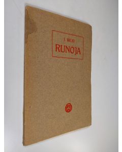 Kirjailijan J. Siljo käytetty kirja Runoja