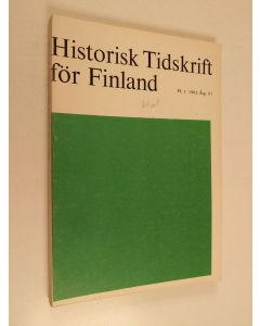 käytetty kirja Historisk tidskrift för Finland Nr 1/1982