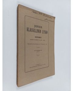 käytetty kirja Joensuun klassillinen lyseo : Kertomus lukuvuodelta 1911-1912