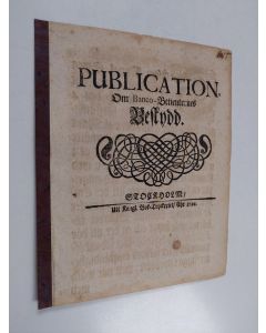 käytetty teos Publication om banco-betienternes beskydd