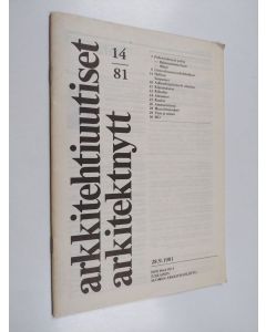 käytetty teos Arkkitehtiuutiset 14/1981