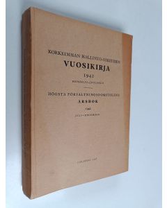 käytetty kirja korkeimman hallinto-oikeuden vuosikirja 1942 : Heinäkuu-Joulukuu
