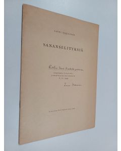 Kirjailijan Lauri Hakulinen käytetty teos Sananselityksiä