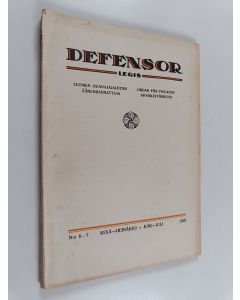 käytetty kirja Defensor legis No 6-7/1922 : Suomen asianajajaliiton äänenkannattaja