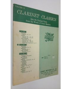 käytetty teos Clarinet classics - vol. 2 : solo Bb clarinet parts from the works of great masters