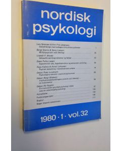 Kirjailijan Villy Sörensen & Jörgensen ym. käytetty kirja Nordisk psykologi nro 1/1980 vol. 32
