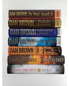 Kirjailijan Dan Brown käytetty kirja Dan Brown -paketti (7 kirjaa) : Alku ; Kadonnut symboli ; Murtamaton linnake ; Enkelit ja demonit ; Meteoriitti ; Da vinci -koodi ; Inferno