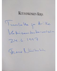 Kirjailijan Eero Niinikoski käytetty kirja Kuusankosken kirja (signeerattu)
