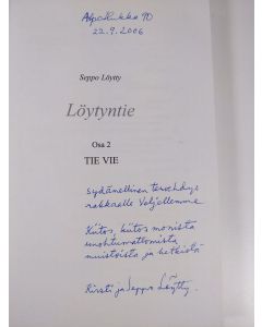 Kirjailijan Seppo Löytty käytetty kirja Löytyntie, Osa 2 - Tie vie (tekijän omiste)