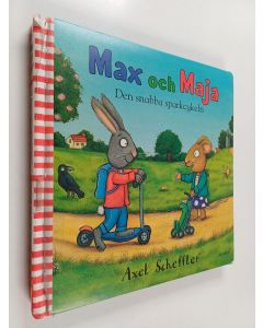 Kirjailijan Axel Scheffler käytetty kirja Den snabba sparkcykeln