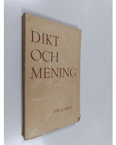 Kirjailijan Bengt Holmqvist käytetty kirja Dikt och mening