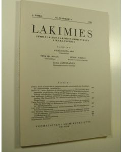 Tekijän Pirkko-Liisa Aro  käytetty kirja Lakimies, 83. vuosikerta (1985), 6. vihko : suomalaisen lakimiesyhdistyksen aikakauskirja