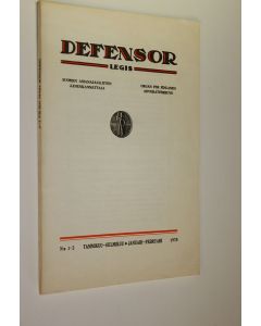 käytetty kirja Defensor legis nro 1-2 1970 : Suomen asianajajaliiton äänenkannattaja