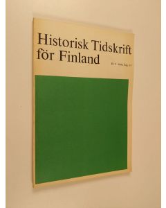 käytetty kirja Historisk Tidskrift För Finland 2/1982