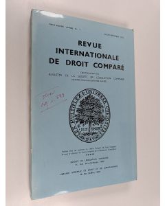 käytetty kirja Revue international de droit comparé vol. 26 3/1974