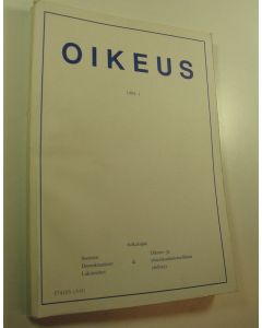 Tekijän Pekka ym. Kosonen  käytetty kirja Oikeus, 1-2/1994