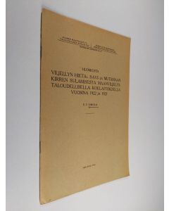 Kirjailijan E. F. Simola käytetty teos Huomioita viljellyn hieta-, savi ja mutamaan kirren sulamisesta Maanviljelystaloudellisella koelaitoksella vuosina 1922 ja 1923