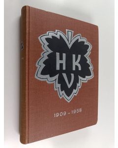 Kirjailijan Yrjö Halme käytetty kirja Urheiluseuran historia : Helsingin Kisa-Veikot R. Y. 19.3. 1909-31.12. 1958 : kertomus ponnisteluista urheilun hyväksi viidenkymmenen vuoden aikana