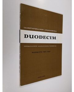 käytetty kirja Duodecim lääketieteellinen aikakauskirja - hakemisto 1967-1969