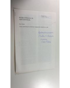 Kirjailijan Paavo Nikula käytetty kirja Keskustelua ja arviointeja - tasa-arvovaltuutetun viikkotyö syksyllä 1987