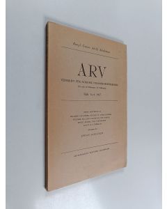 käytetty kirja Arv - tidskrift för nordisk folkminnesforskning