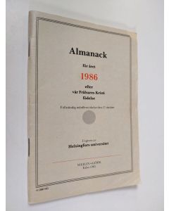 käytetty teos Almanack för året 1986 efter vår Frälsares Kristi födelse