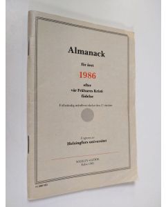 käytetty teos Almanack för året 1986 efter vår Frälsares Kristi födelse