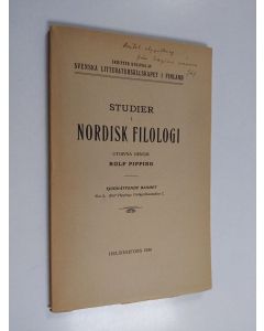 Kirjailijan Rolf Pipping käytetty kirja Ordspråksstudier 1