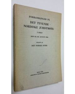 käytetty kirja Forhandlinger på det tyvende nordiske juristmöte i Oslo den 23.-25. august 1954