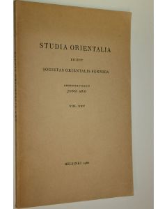 käytetty kirja Studia orientalia XXV