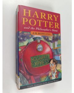 Kirjailijan J. K. Rowling käytetty kirja Harry Potter and the Philosopher's Stone