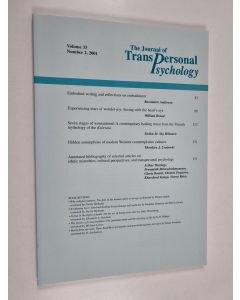 käytetty kirja The Journal of Transpersonal Psychology 2/2001