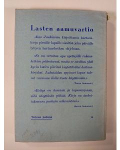 Kirjailijan Aino Jauhiainen käytetty kirja Lasten aamuvartio