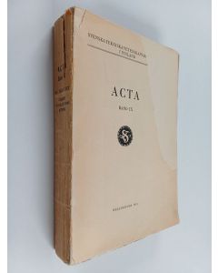 Kirjailijan Hj Tallqvist käytetty kirja Acta : Band IX : Översikt av ballistikens historia