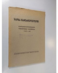 Kirjailijan Urpo Harva käytetty kirja Vapaa kansansivistystyö VI