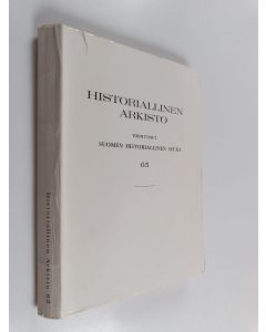 käytetty kirja Historiallinen arkisto 65