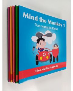 Kirjailijan Tiina Mattila-Sandholm käytetty kirja Mind the Monkey 1-5 : Dan Wants to Rebel ; Don't trust the Prima Donna ; The truth in a Pink Package ; The Senior Advisor ; Winnie seeks applause