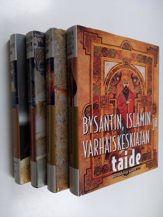 Jose (toim.) Milicua : Maailmantaiteen kirjasto 1-4 : Varhainen taide ; Kreikan ja Rooman taide ; Bysantin, islamin ja varhaiskeskiajan taide ; Romaaninen taide ja gotiikka