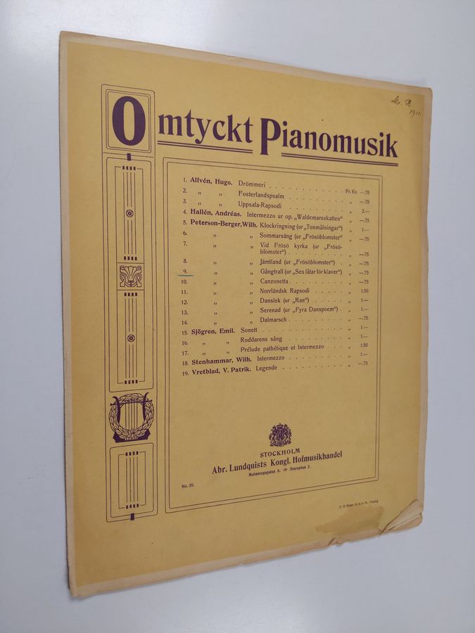 Omtyckt Pianomusik : Gångtrall (ur "Sex låtar för klaver")