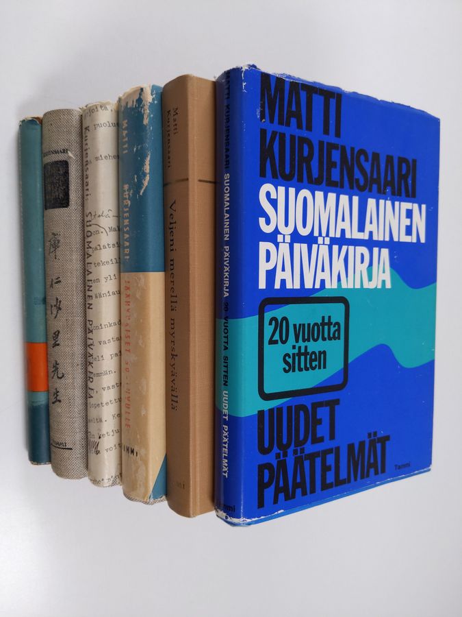 Matti Kurjensaari : Matti Kurjensaari-paketti (6 kirjaa) : Taistelu huomispäivästä ; Kiinalainen päiväkirja: uutta Kiinaa suomalaisin silmin ; Suomalainen päiväkirja ; Jäähyväiset 50-luvulle ; Veljeni merellä myrskyävällä: muotokuvia muistista ; Suomalainen päiväkirja 20 vuotta sitten uudet päätelmät