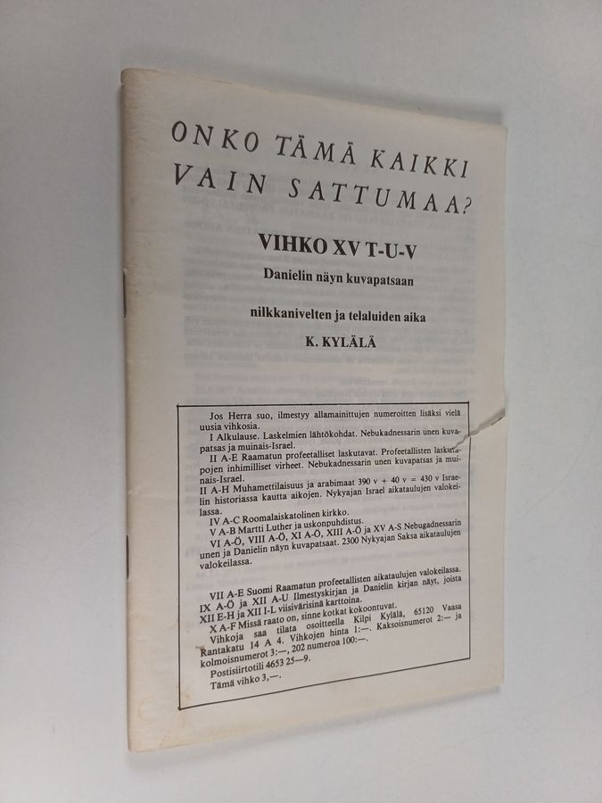Onko tämä kaikki vain sattumaa? Vihko XV T-U-V