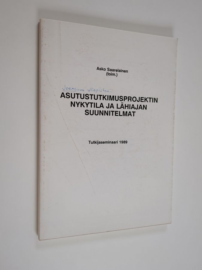 Asutustutkimusprojektin nykytila ja lähiajan suunnitelmat