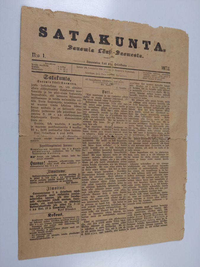 Satakunta : sanomia Länsi-Suomesta 1/1873