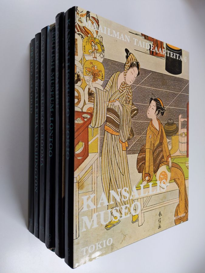 Carlo Ludovico (Toim.) Ragghianti : Maailman taideaarteita 1-6 : Louvre : Pariisi ; British Museum : Lontoo ; Vatikaanin museot : Rooma ; Kansallisgalleria : Washington ; Prado : Madrid ; Kansallismuseo : Tokio