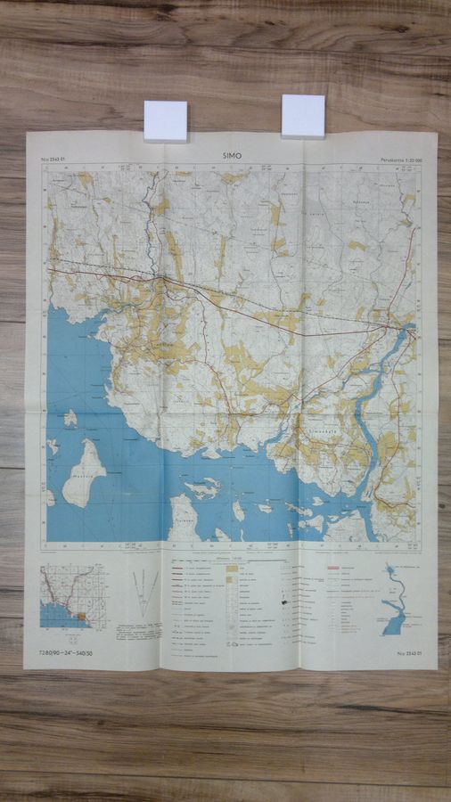 V (kartoitus) Lappalainen : Simo 1:20000 n:o 2543 01