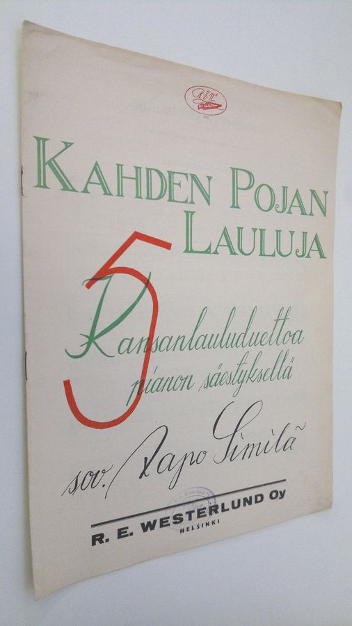Aapo (sov.) Similä : Kahden pojan lauluja : 5 kansanlauluduettoa pianon säestyksellä
