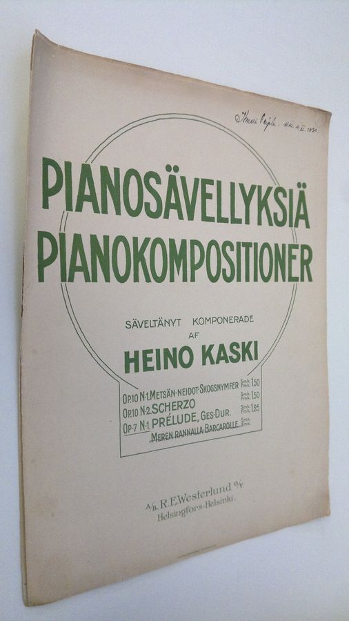 Heino Kaski : Pianosävellyksiä = pianokompositioner : Metsän-neidot ; Scherzo ; Prelude
