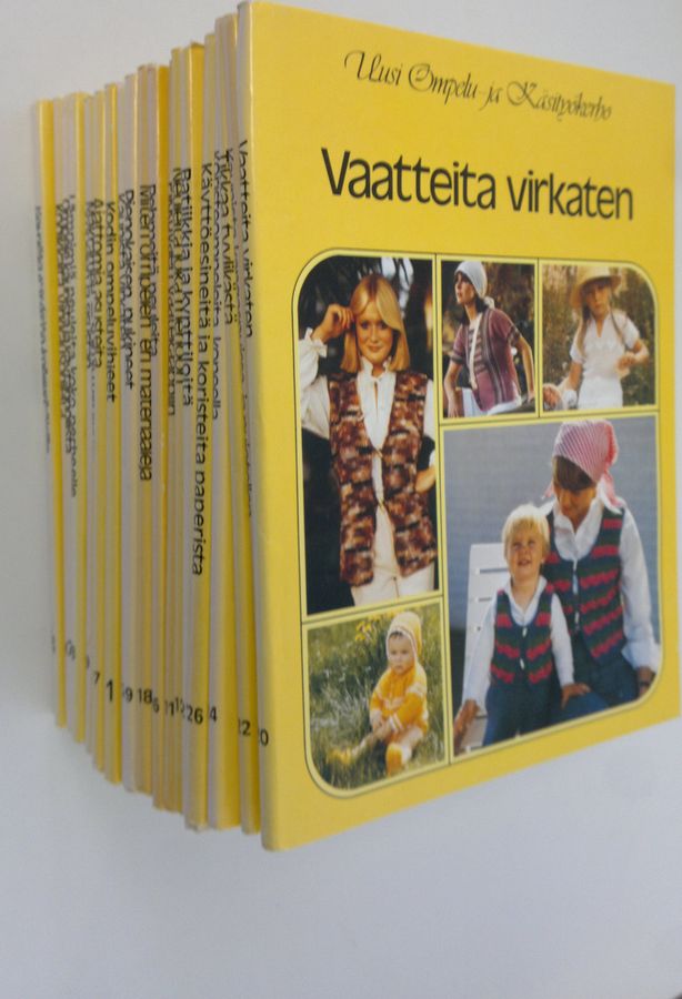 Uusi Ompelu- ja Käsityökerho 21 osaa : Kodin ompeluvihjeet ; Neuleita joka menoon ; Perusasut itse ommellen ; Kauniita neuleita kaikenikäisille ; Kodikkaita virkkausohjeita ; Ompele kaunista ja käytännöllistä ; Lämpimiä neuleita koko