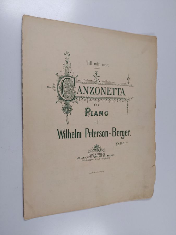 Wilhelm Peterson-Berger : Canzonetta för piano